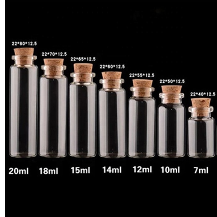 10ml 15ml 20ml tiny mini clear wishes note craft small glass bottles with corks