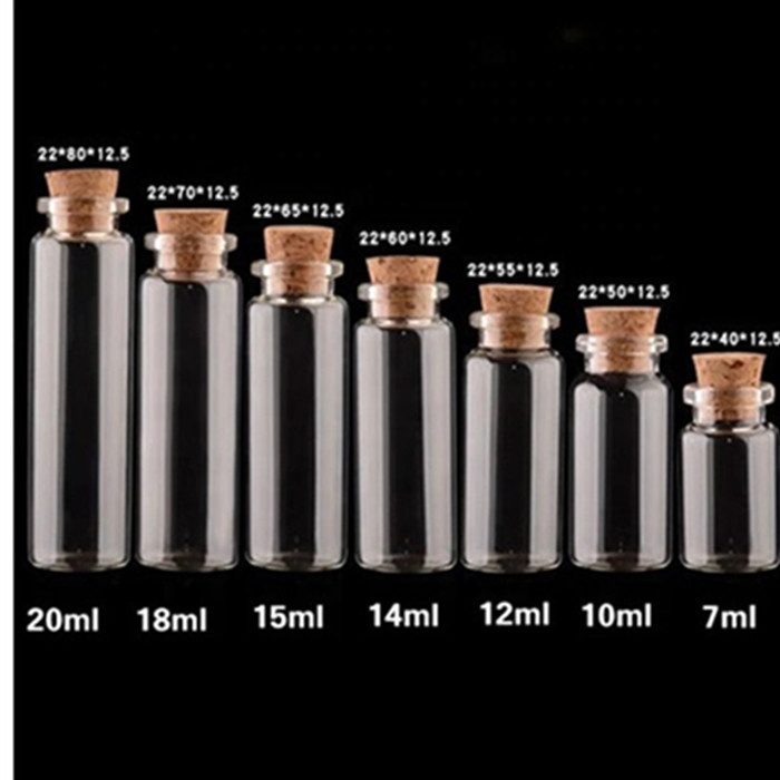10ml 15ml 20ml tiny mini clear wishes note craft small glass bottles with corks