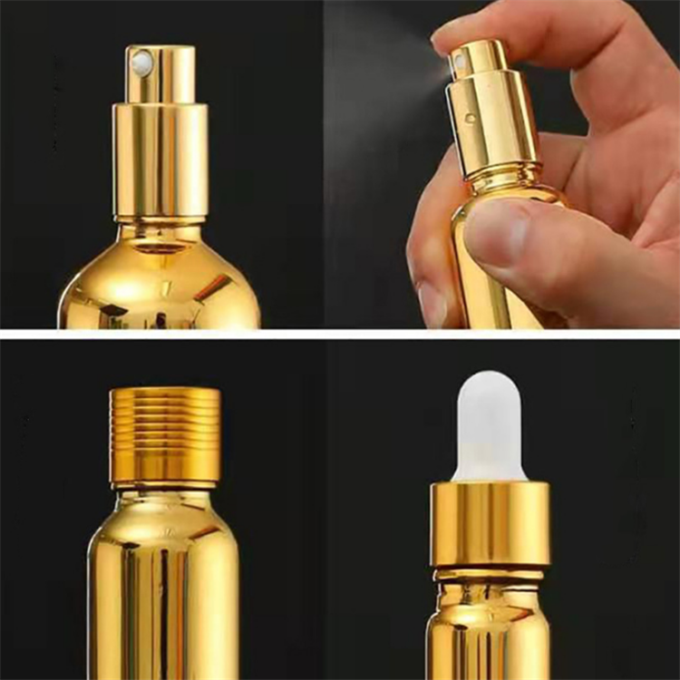 10ml 15ml 30 ml 100ml Gold Cosmetic Serum Glass Dropper Bottle