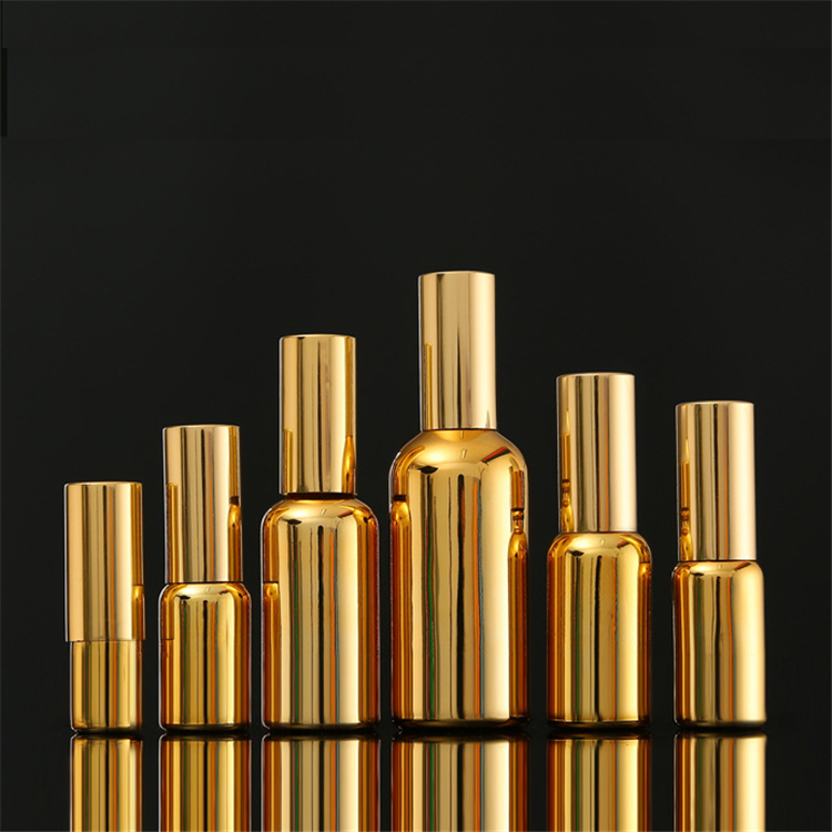 10ml 15ml 30 ml 100ml Gold Cosmetic Serum Glass Dropper Bottle