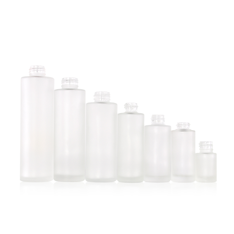 10ml 15ml 30ml 40ml 50ml 80ml 100ml 120ml 150ml Round cosmetic frosted clear glass pump or dropper bottle