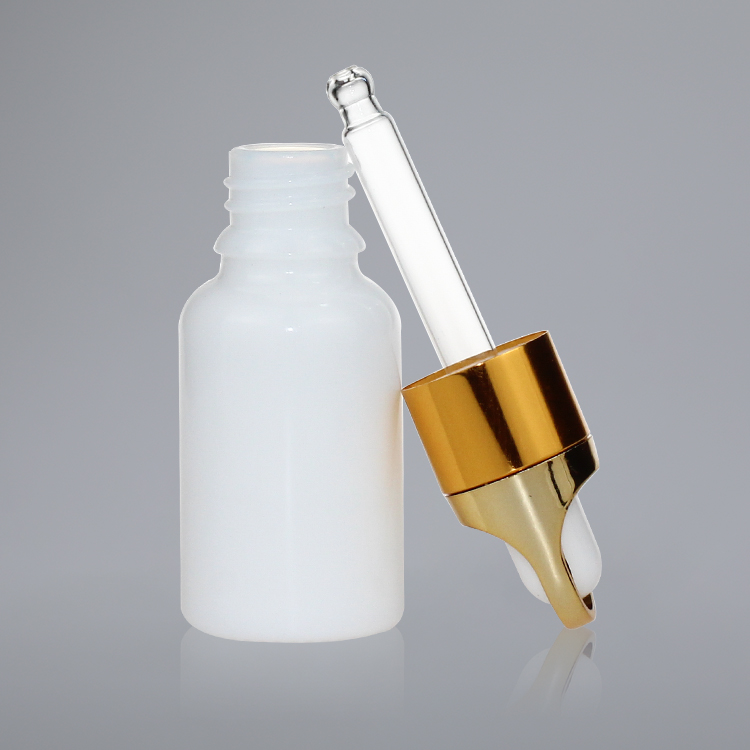 10ml 15ml 30ml 50ml 100ml 200ml Opal glass dropper bottle packaging with fancy gold dropper 30ml Customized Suppliers
