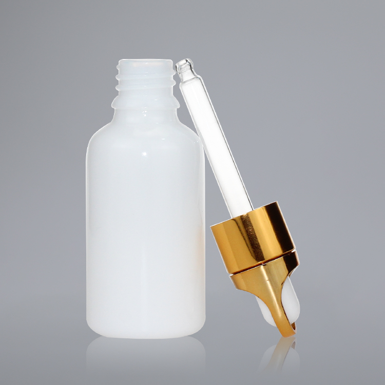 10ml 15ml 30ml 50ml 100ml 200ml Opal glass dropper bottle packaging with fancy gold dropper 30ml Customized Suppliers