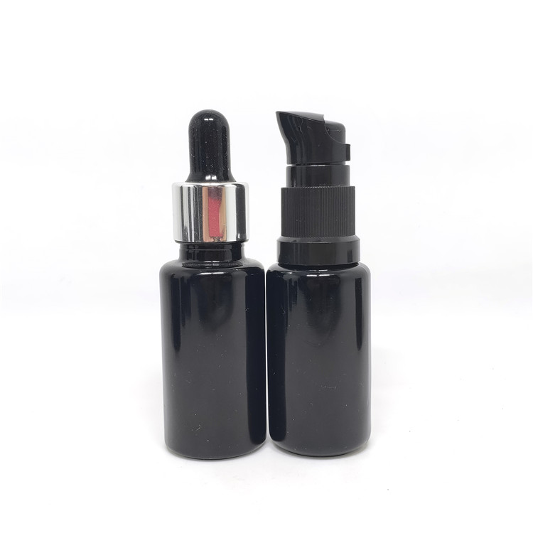 10ml 15ml 30ml 50ml 100ml 30gr essential oil lotion violet glass black glass dopper bottle and black violet glass jars