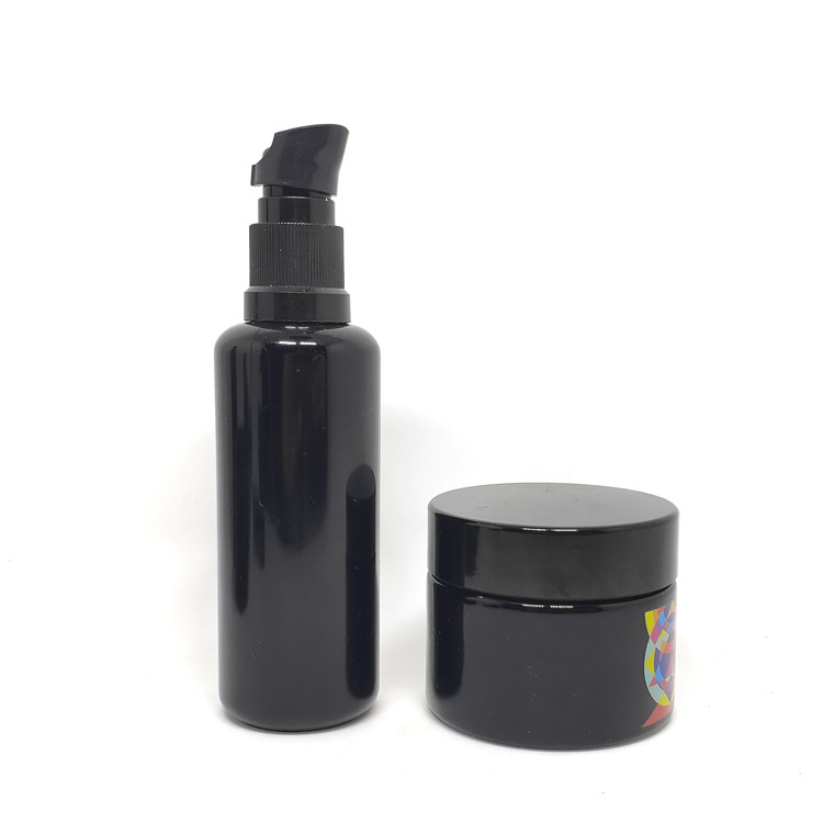10ml 15ml 30ml 50ml 100ml 30gr essential oil lotion violet glass black glass dopper bottle and black violet glass jars
