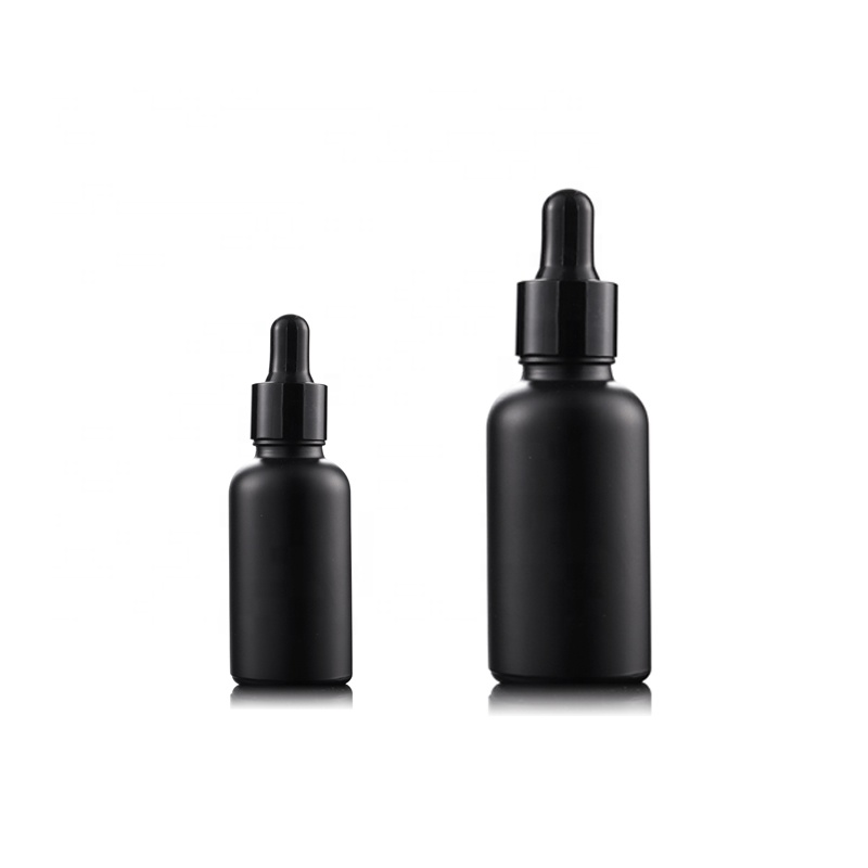 10ml 15ml 30ml 50ml 100ml Matte Black Glass Dropper Pipette Bottle Essential Oil Cosmetic Bottle