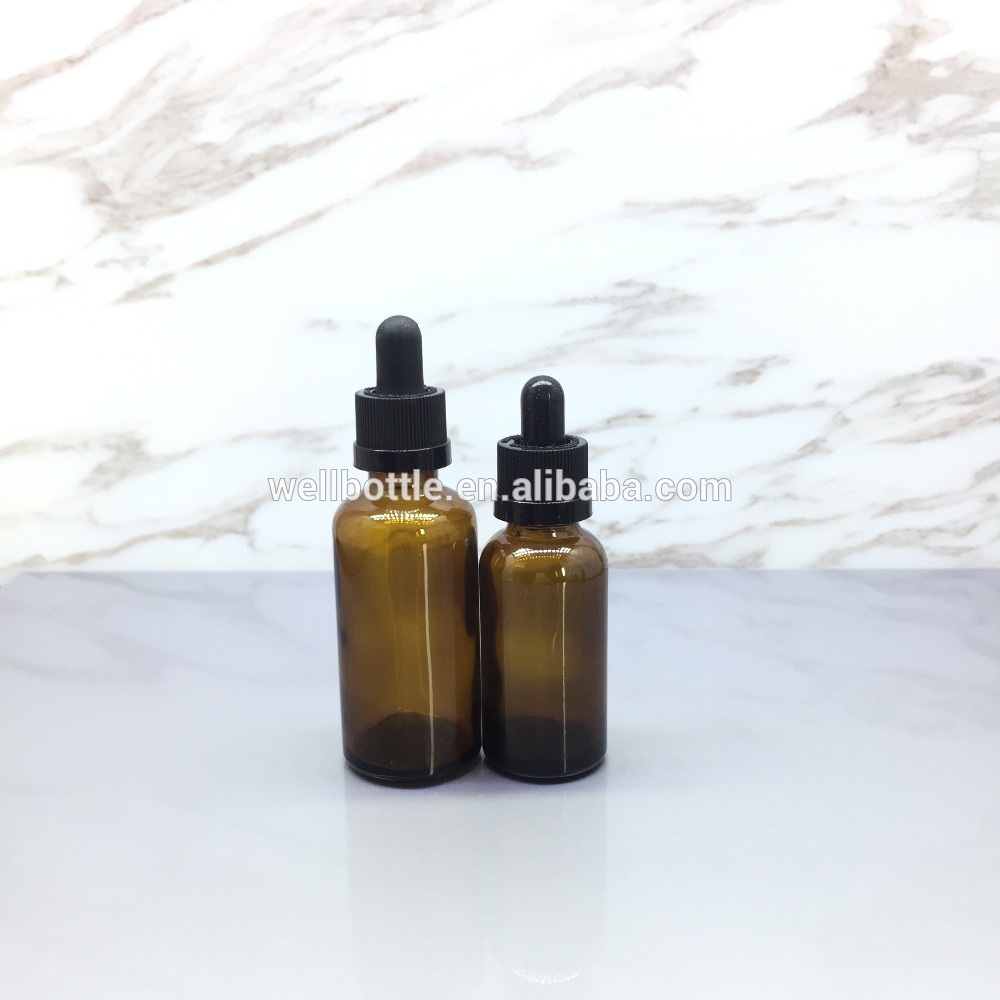 10ml 15ml 30ml 50ml 100ml amber glass bottle with child proof dropper for essential oil e liquid RD-023RL