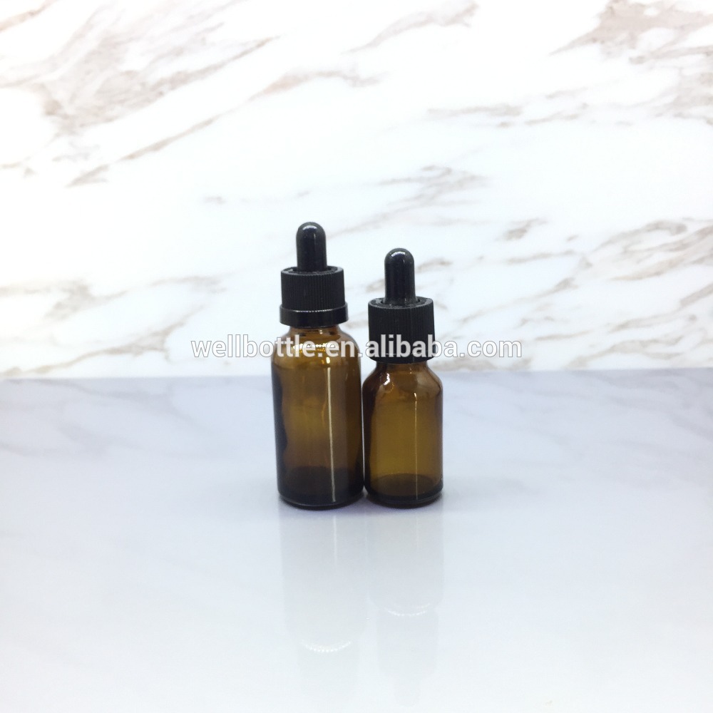 10ml 15ml 30ml 50ml 100ml amber glass bottle with child proof dropper for essential oil e liquid RD-023RL