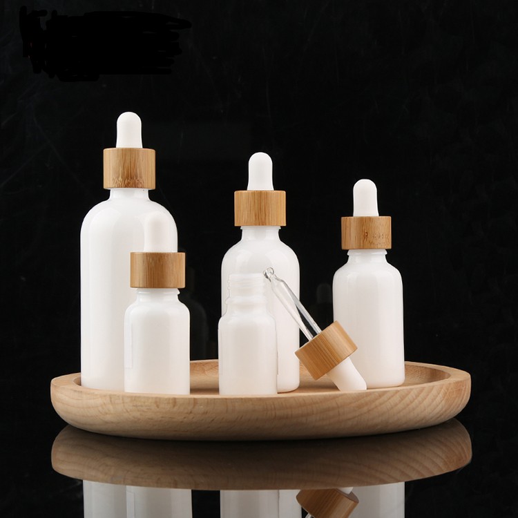 10ml 15ml 30ml 50ml 100ml blue cosmetic bottle bamboo dropper oil bottles