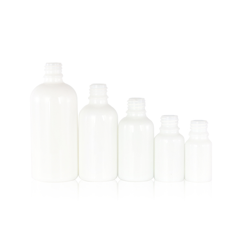 10ml 15ml 30ml 50ml 100ml empty opal white cosmetic glass dropper bottle for essential oil with bamboo lid