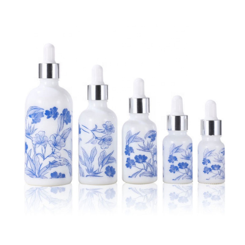 10ml 15ml 30ml 50ml 100ml face cream white opal ceramic liquor glass dropper essential oil bottle