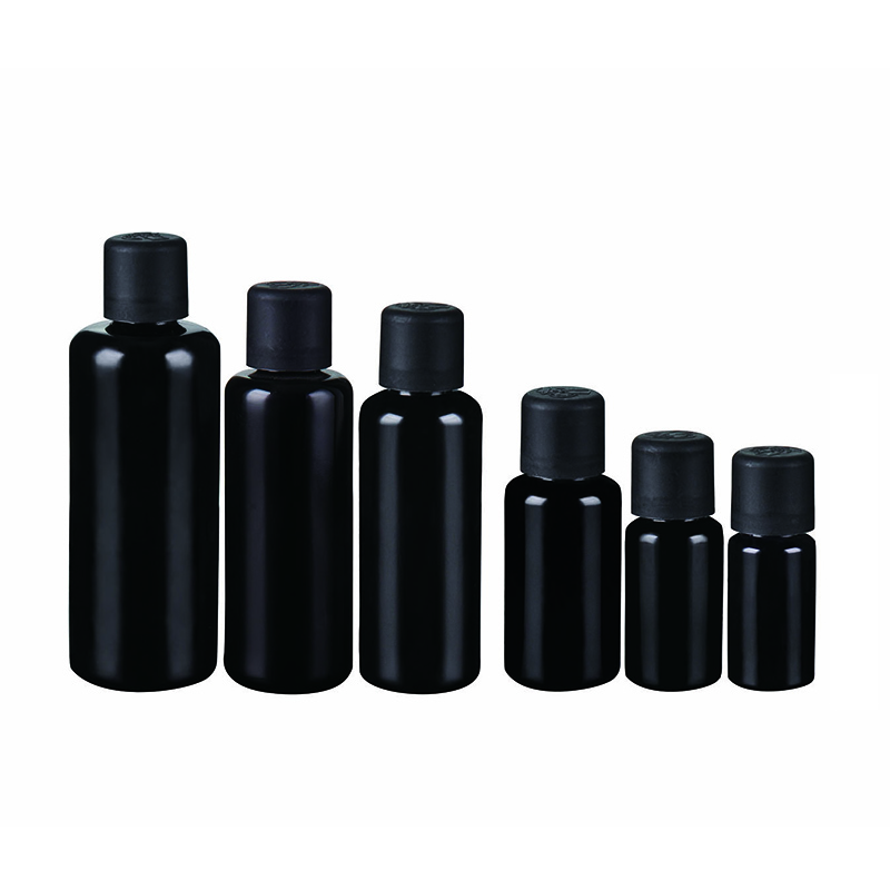 10ml, 15ml, 30ml, 50ml, 60ml, 100ml dark violet black cosmetic glass lotion bottle with black lid & tap wholesale bottels good