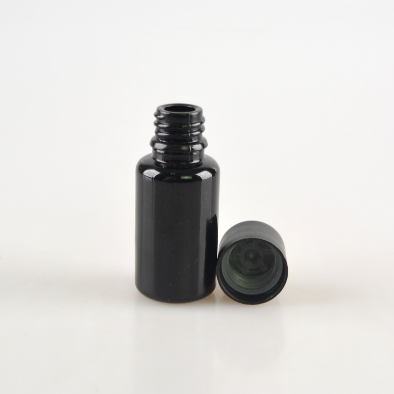 10ml, 15ml, 30ml, 50ml, 60ml, 100ml dark violet black cosmetic glass lotion bottle with black lid & tap wholesale bottels good