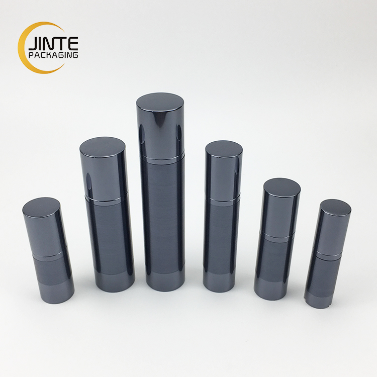 10ml 15ml 30ml 50ml 80ml 100ml 120ml luxury Shiny Dark Blue Aluminum Cosmetic Airless Bottle for Man Skin Care products