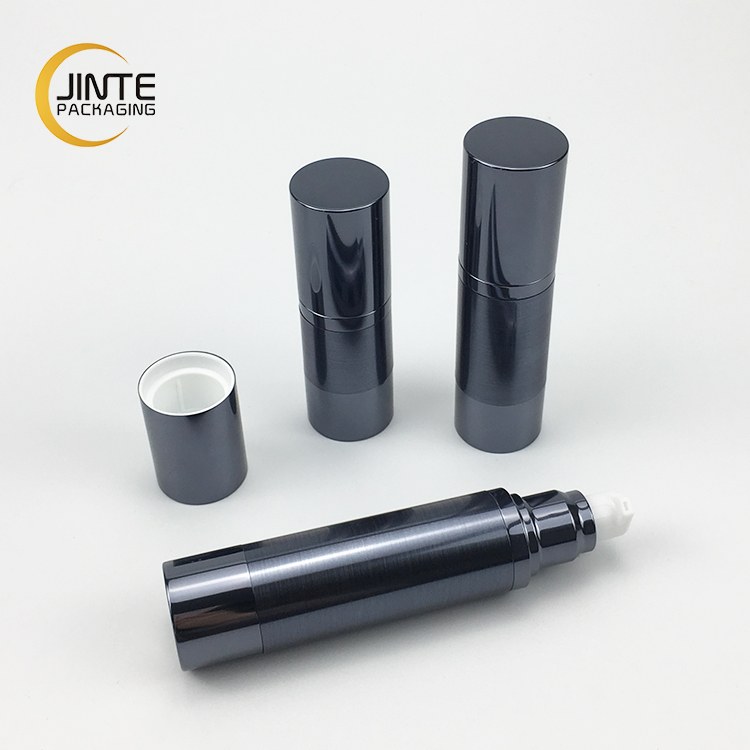 10ml 15ml 30ml 50ml 80ml 100ml 120ml luxury Shiny Dark Blue Aluminum Cosmetic Airless Bottle for Man Skin Care products