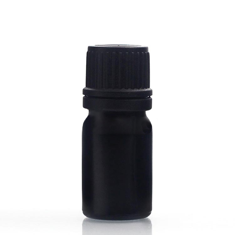 10ml 15ml 30ml 50ml euro dropper Tamper evident screw cap matte black glass essential oil bottle