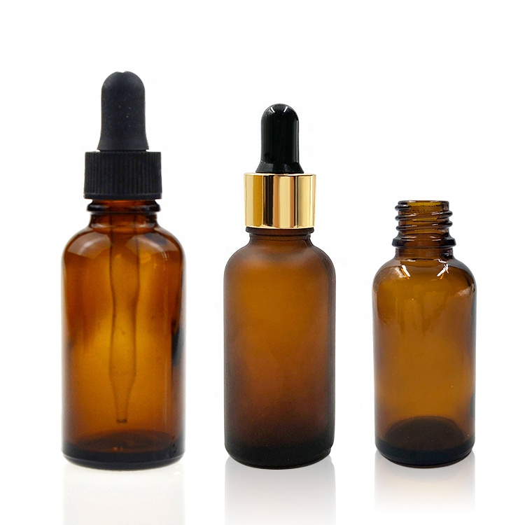 10ml 15ml 30ml Empty Cosmetic Beard Cuticle Face Essential Oil Packing Black Amber Glass Dropper Bottle with Dropper