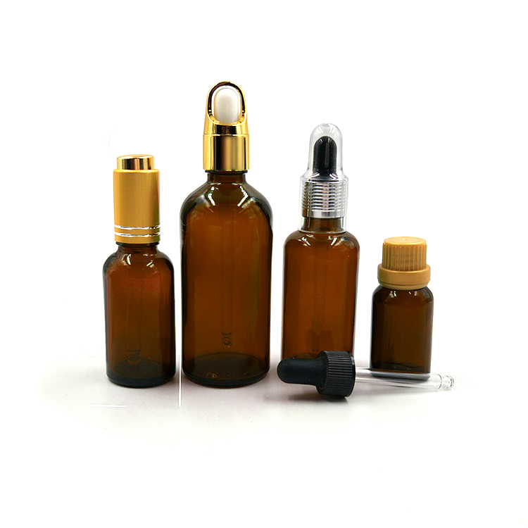 10ml 15ml 30ml Empty Cosmetic Beard Cuticle Face Essential Oil Packing Black Amber Glass Dropper Bottle with Dropper