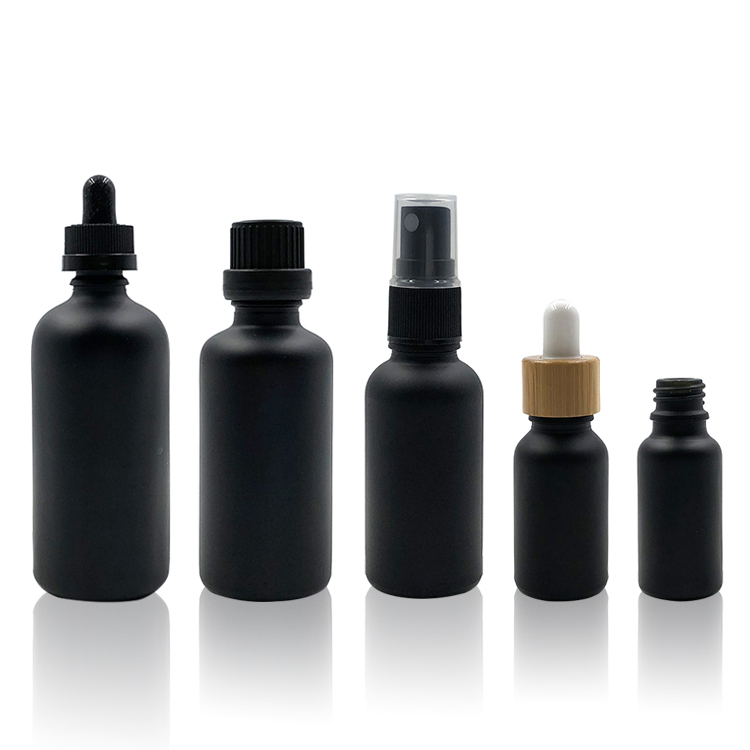 10ml 15ml 30ml Empty Cosmetic Beard Cuticle Face Essential Oil Packing Black Amber Glass Dropper Bottle with Dropper