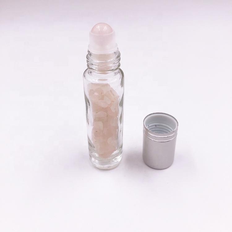 10ml 15ml 30ml Glass Roll on Rose Quartz/Jade /Amethyst/ Moonstone Perfume Rollerball Bottles