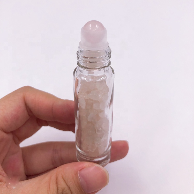 10ml 15ml 30ml Glass Roll on Rose Quartz/Jade /Amethyst/ Moonstone Perfume Rollerball Bottles