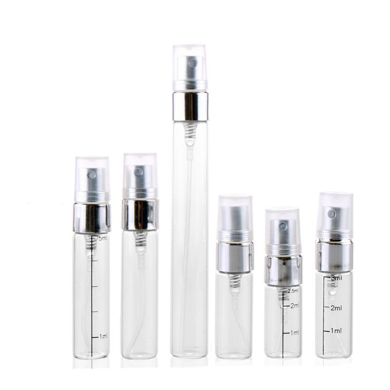 10ml 15ml 30ml Transparent Tubular Glass perfume bottle empty perfume atomizer refillable glass perfume vials manufacturer