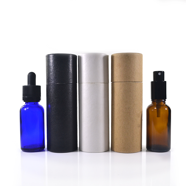 10ml 15ml 30ml custom made print cosmetic package white black brown round 50ml 100ml kraft paper tube packaging