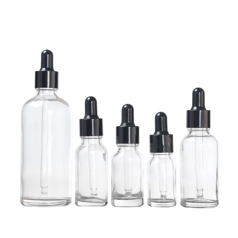 10ml 15ml 50ml 100ml transparent empty essential oil glass bottle