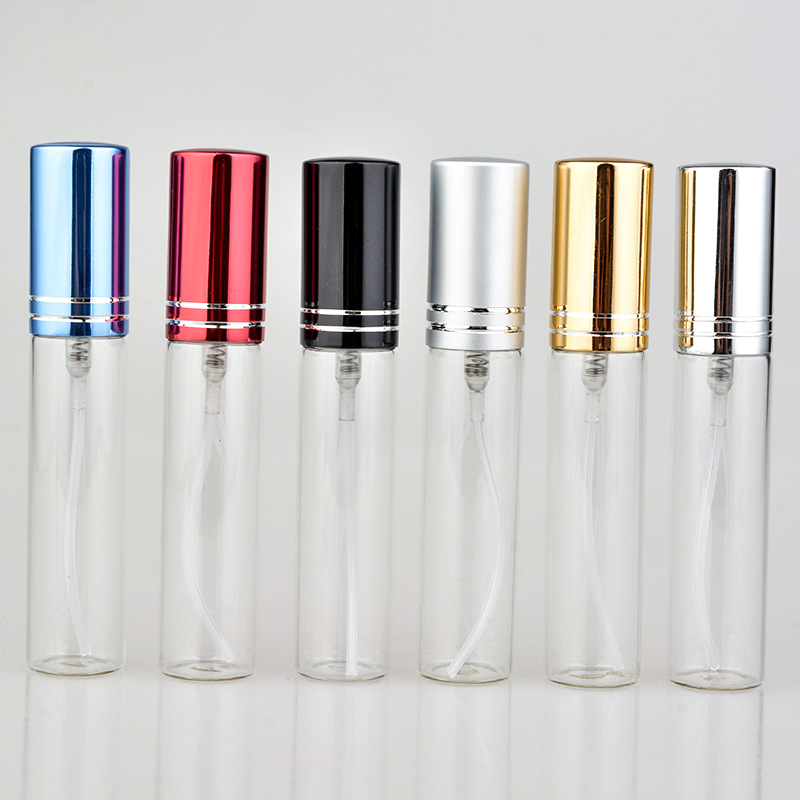10ml 15ml  Aluminum Spray Clear Glass bottle  Refillable Perfume Empty Bottle