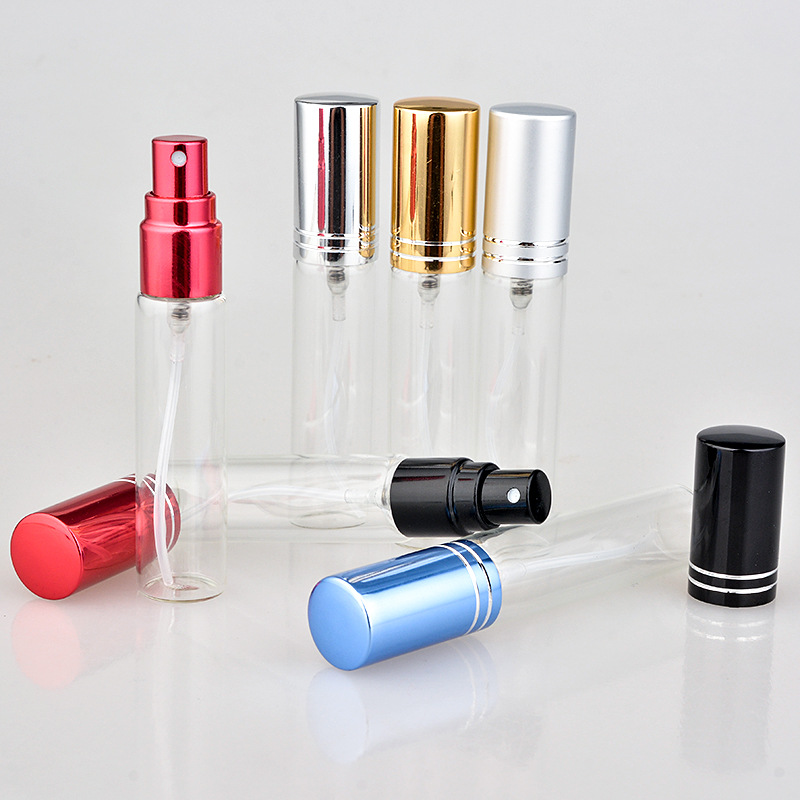 10ml 15ml Aluminum Spray Clear Glass bottle Refillable Perfume Empty Bottle