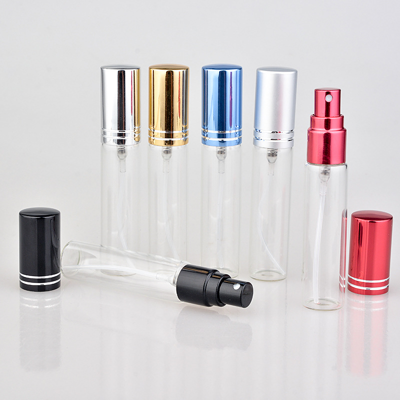 10ml 15ml Aluminum Spray Clear Glass bottle Refillable Perfume Empty Bottle