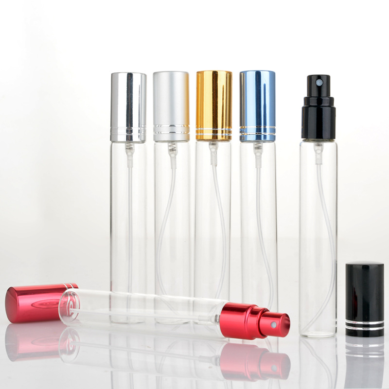 10ml 15ml Aluminum Spray Clear Glass bottle Refillable Perfume Empty Bottle