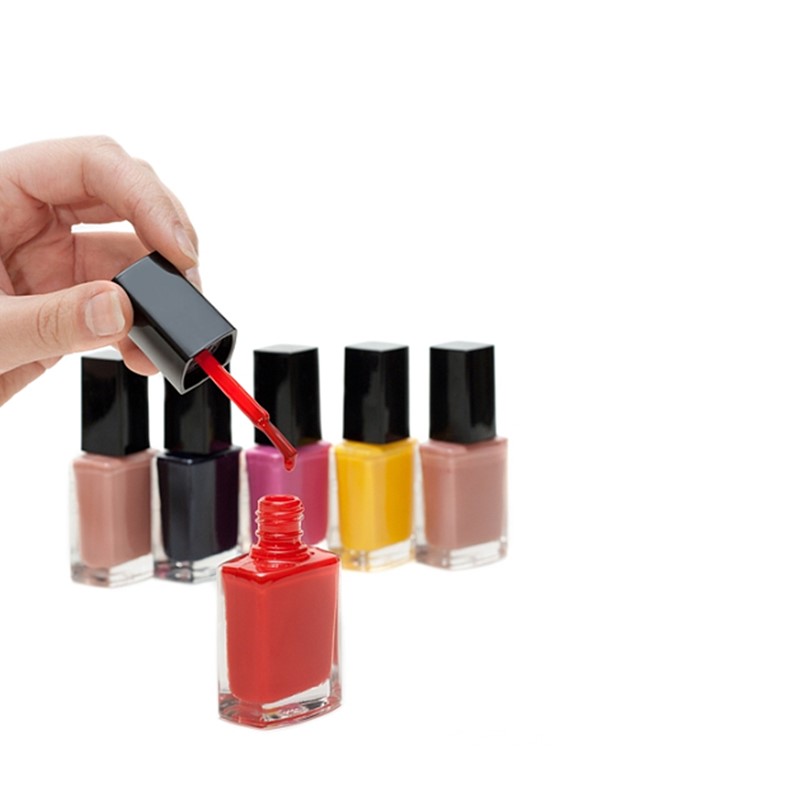 10ml 15ml Hot custom luxury Square Clear empty uv gel nail oil polish care glass bottle with plastic caps