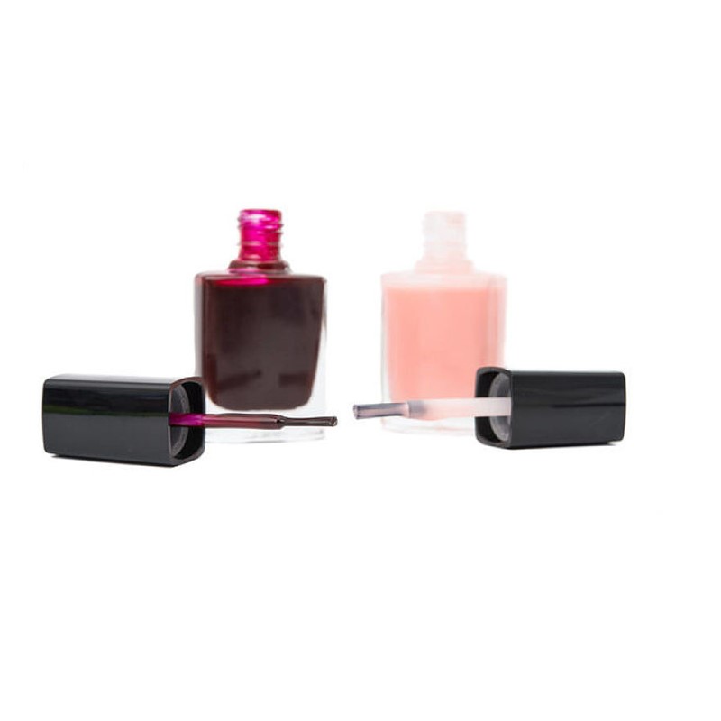 10ml 15ml Hot custom luxury Square Clear empty uv gel nail oil polish care glass bottle with plastic caps