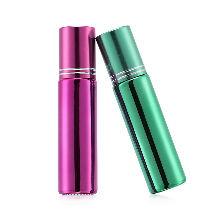 10ml 15ml logo printing electroplate gold or silver glass tube pen roll on bottles