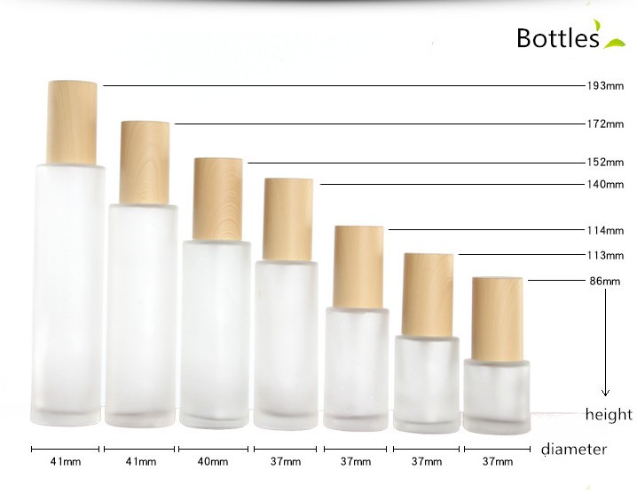 10ml 20ml 30ml 50ml 100ml 120ml Cosmetic packaging frosted clear glass bottle for toner and face cream