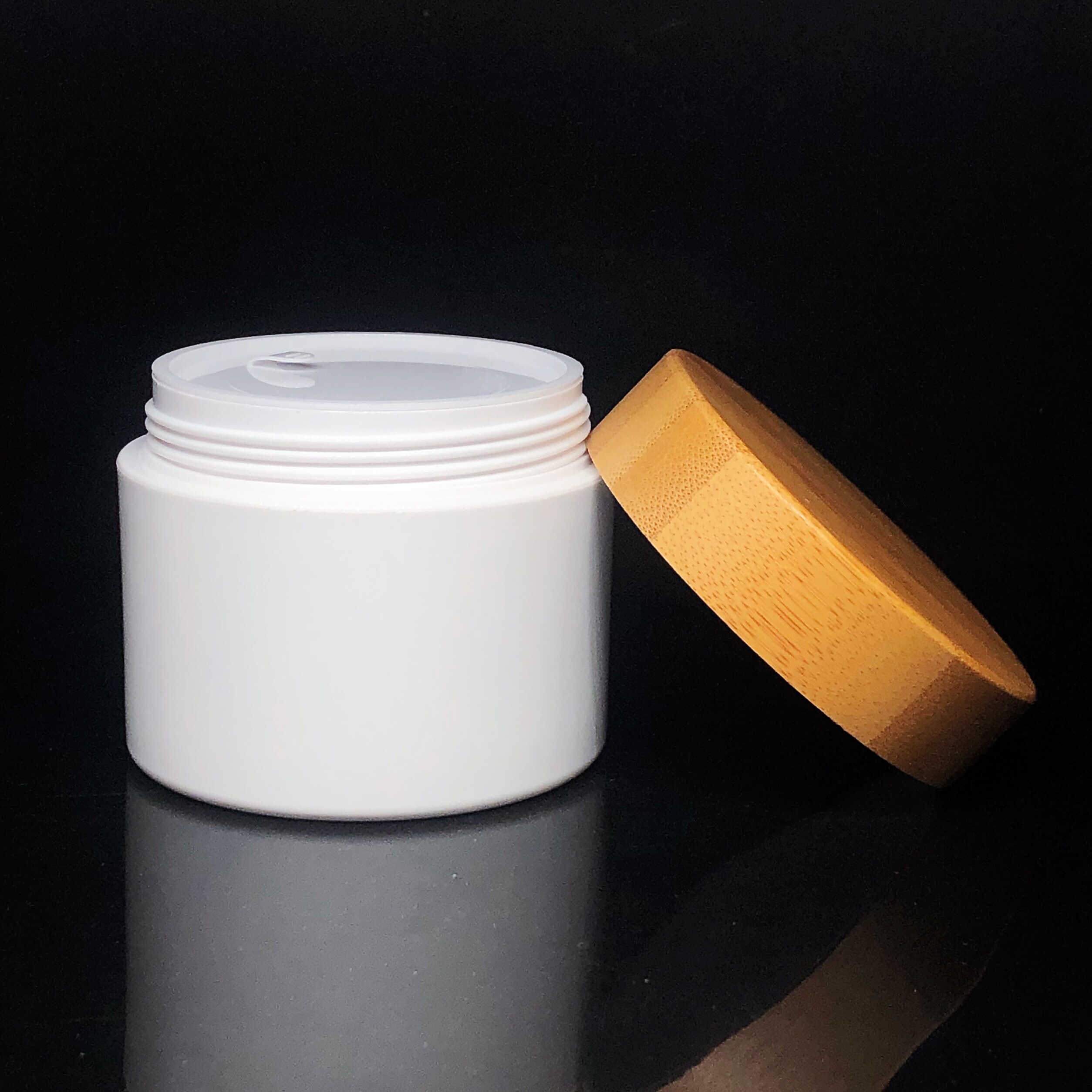 10ml 20ml 30ml 50ml 100ml 150ml 200ml 250ml Bamboo Cosmetic Packaging Bamboo Plastic Jar with White PP for Body Cream