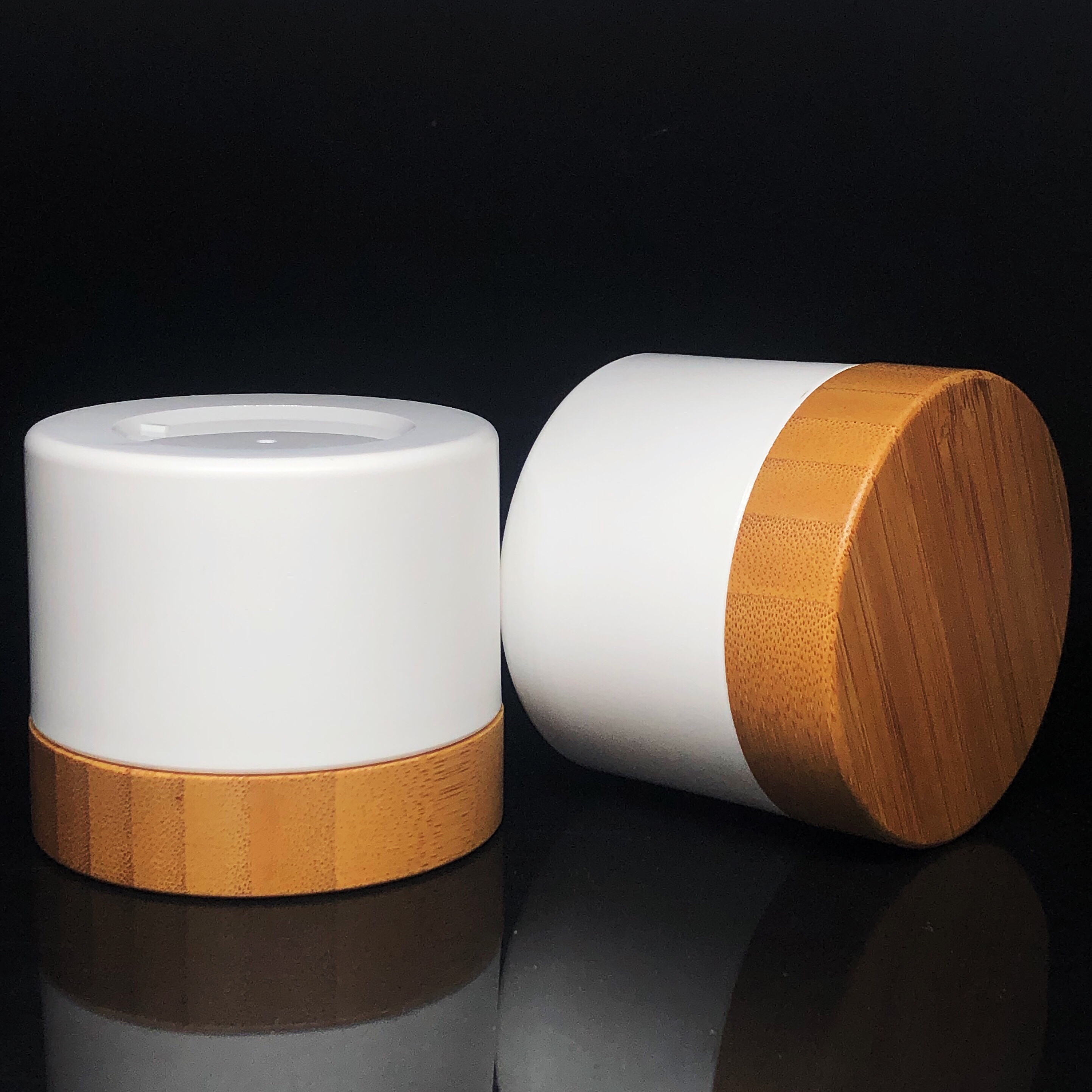 10ml 20ml 30ml 50ml 100ml 150ml 200ml 250ml Bamboo Cosmetic Packaging Bamboo Plastic Jar with White PP for Body Cream