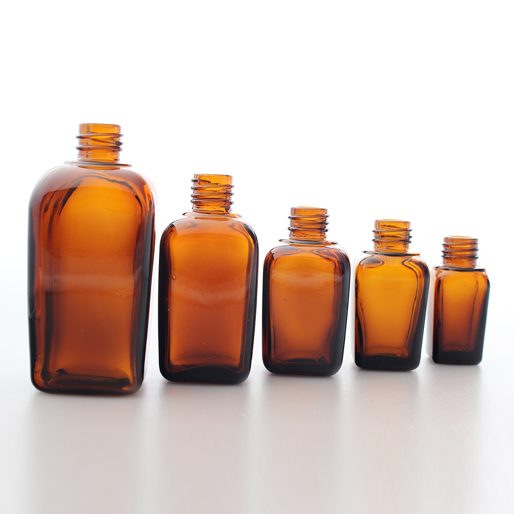 10ml 20ml 30ml 50ml 100ml Airless Square Amber Glass Essential Oil Bottles Glass Dropper Bottles