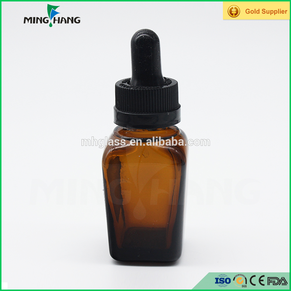 10ml 20ml 30ml 50ml 100ml Airless Square Amber Glass Essential Oil Bottles Glass Dropper Bottles