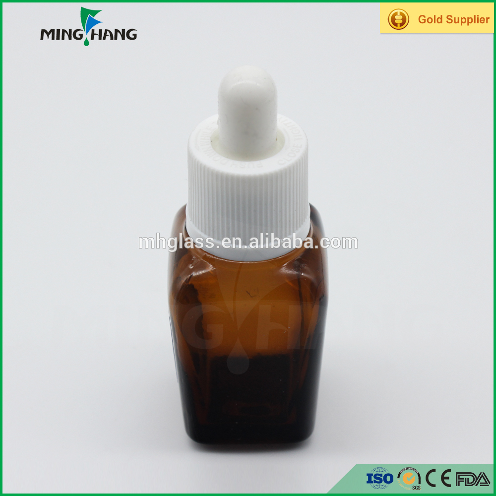 10ml 20ml 30ml 50ml 100ml Airless Square Amber Glass Essential Oil Bottles Glass Dropper Bottles