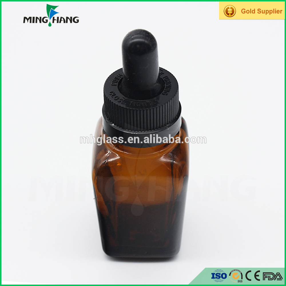 10ml 20ml 30ml 50ml 100ml Airless Square Amber Glass Essential Oil Bottles Glass Dropper Bottles