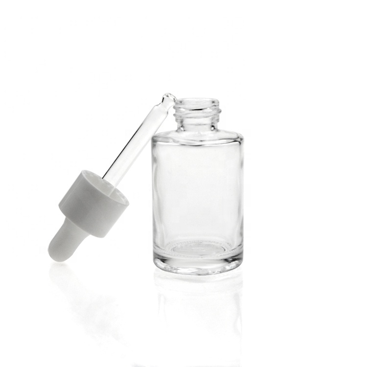 10ml 20ml 30ml 50ml 100ml Empty Amber Clear Flat Shoulder Cosmetic Dropper Glass Essential Oil Bottle for Face Body