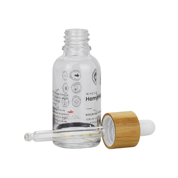 10ml 20ml 30ml 50ml 100ml bamboo glass bottle cosmetic glass cosmetic luxury dropper bottle