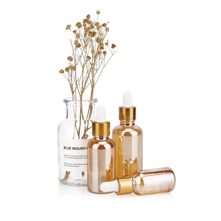 10ml 20ml 30ml 50ml 100ml facial serum dropper bottle cosmetic foundation bottle with gold dropper cap