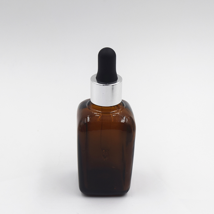 10ml 20ml 30ml 50ml 100ml natural amber color boston essential bottle french square glass dropper bottle with black dropper