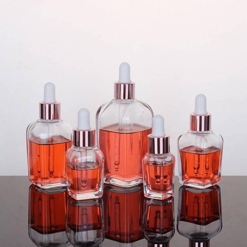 10ml 20ml 30ml 50ml 100ml serum clear silver cosmetic oil dropper glass dropper bottle with dropper