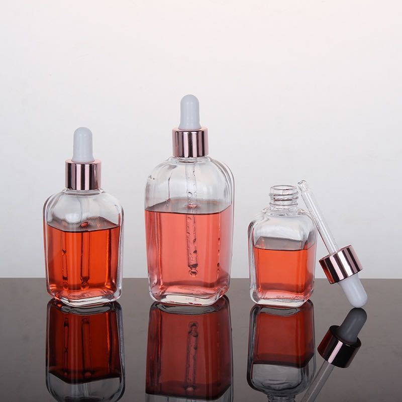 10ml 20ml 30ml 50ml 100ml serum clear silver cosmetic oil dropper glass dropper bottle with dropper