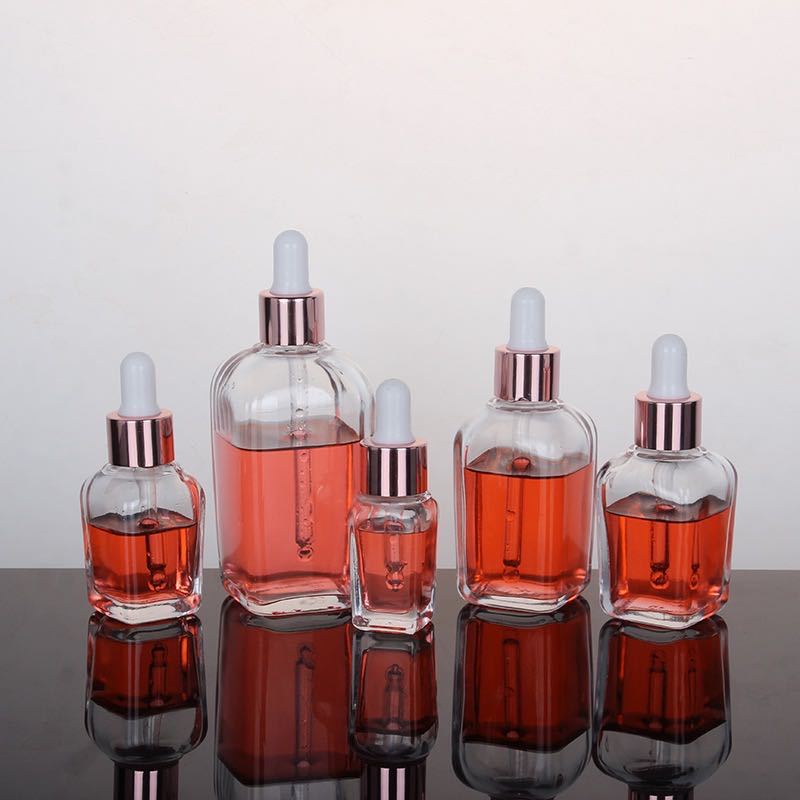 10ml 20ml 30ml 50ml 100ml serum clear silver cosmetic oil dropper glass dropper bottle with dropper