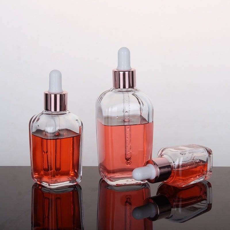 10ml 20ml 30ml 50ml 100ml serum clear silver cosmetic oil dropper glass dropper bottle with dropper